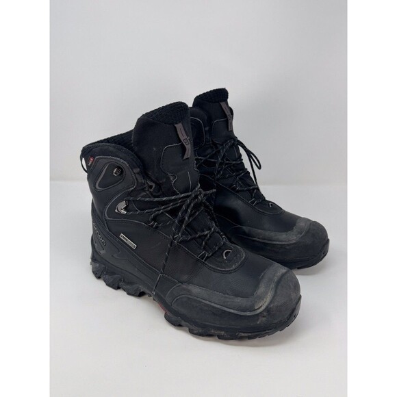 Salomon Climatherm HD Mens Boots Black Leather Goretex Hiking Outdoor US 11.5 main image 6